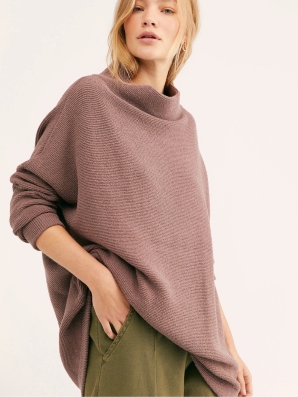 Free People! Ottoman Slouchy Tunic Sweater In Nutmeg NWT! - Picture 8 of 14